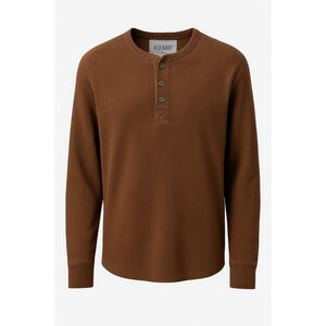 Old Navy Brown Long Sleeve Thermal Henley Shirt – Size PXL